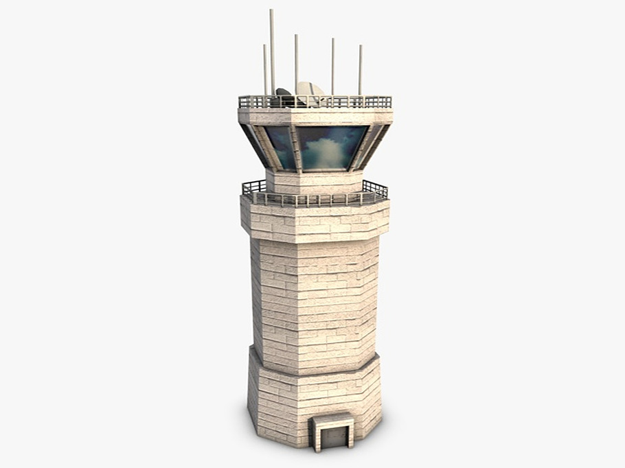 Low poly airbase control tower in Architecture - product preview 1