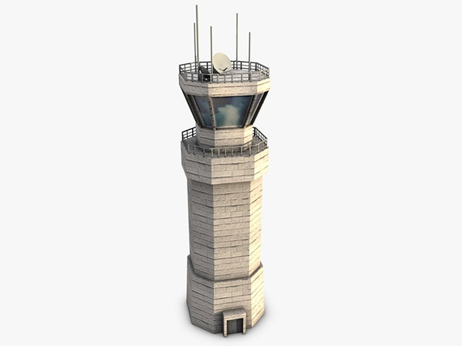 Low poly airbase control tower in Architecture - product preview 2