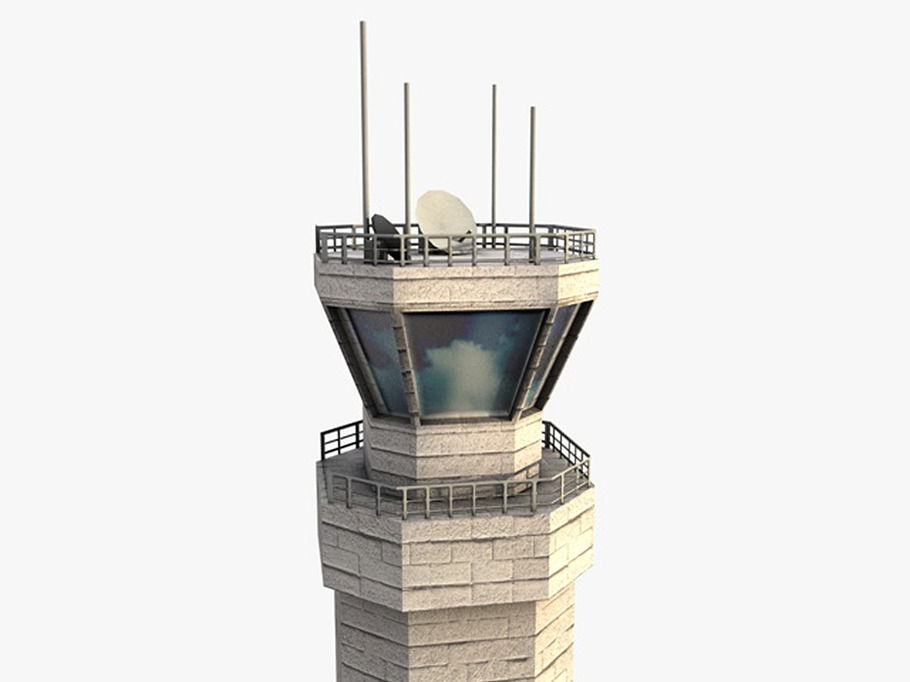 Low poly airbase control tower in Architecture - product preview 3