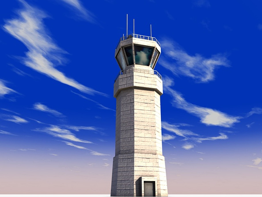 Low poly airbase control tower in Architecture - product preview 5