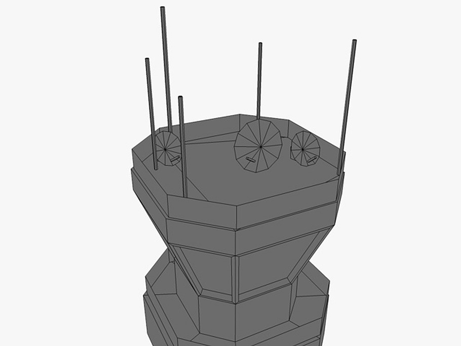 Low poly airbase control tower in Architecture - product preview 7