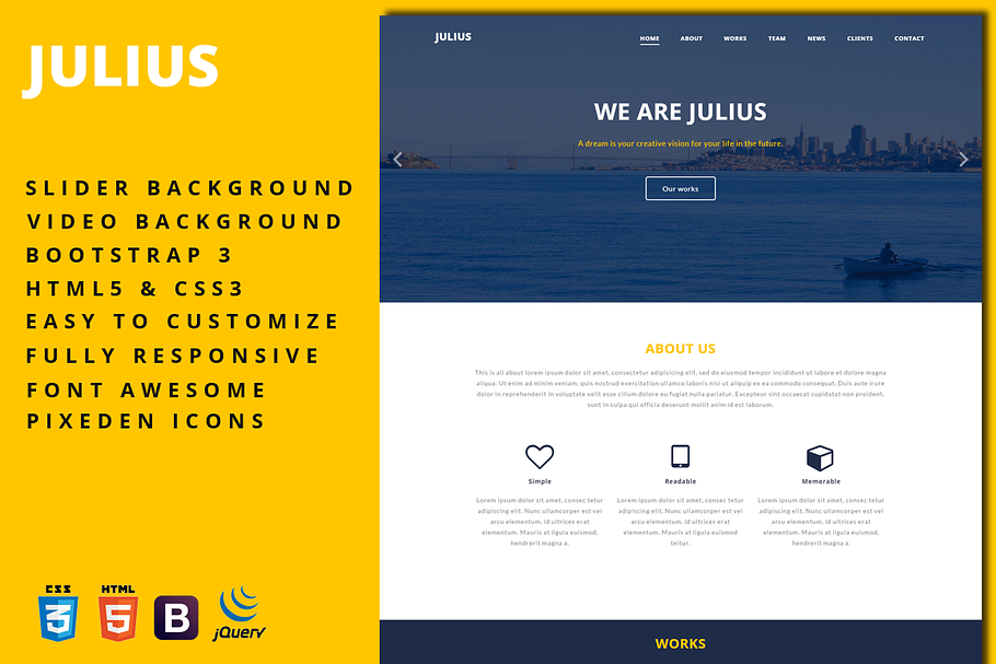 Julius - One-Page Business Template