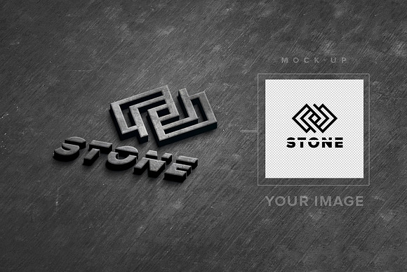 Stone logo Mock-Up Realistic in Branding Mockups - product preview 1