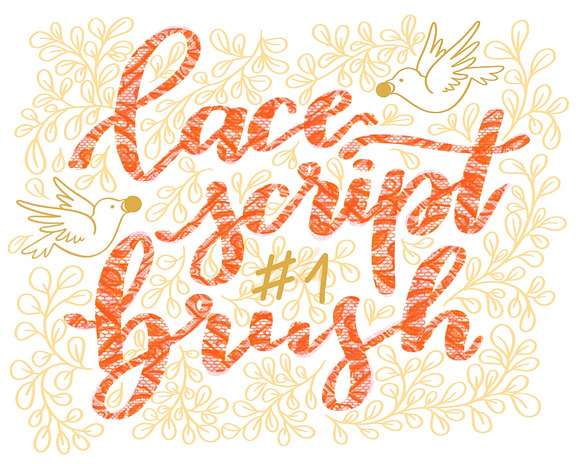 Lace Lettering Brushes for Procreate in Photoshop Brushes - product preview 2