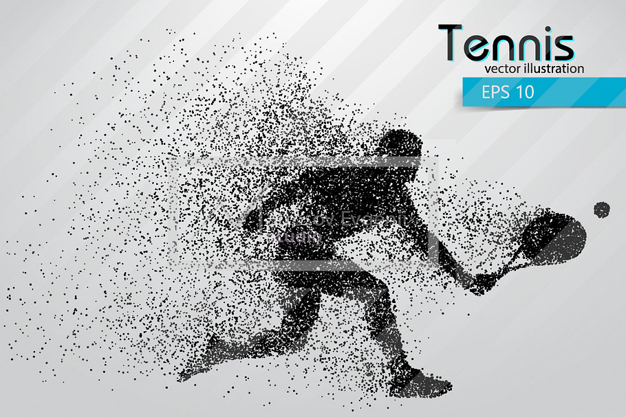 Silhouette of a tennis player in Illustrations - product preview 8
