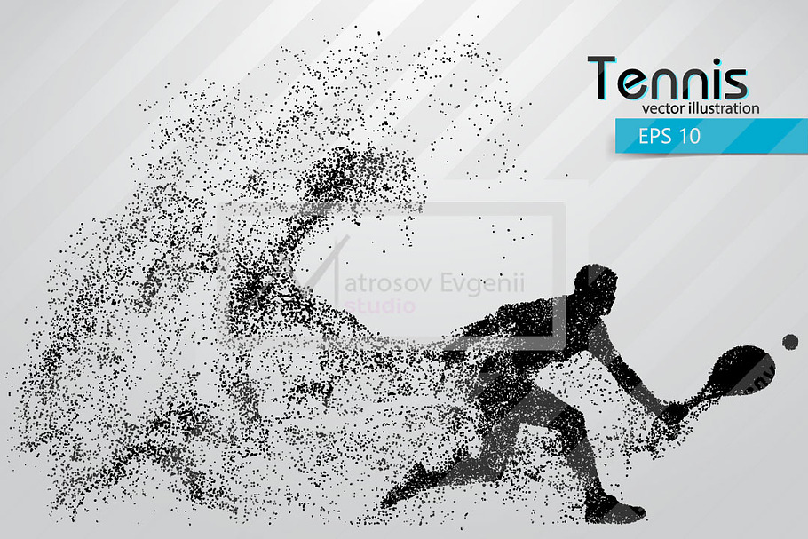 Silhouette of a tennis player in Illustrations - product preview 8