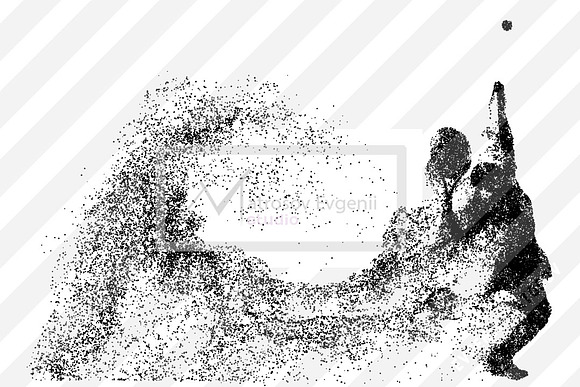 Silhouette of a tennis player in Illustrations - product preview 1