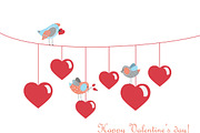 Birds celebrating Valentine's Day