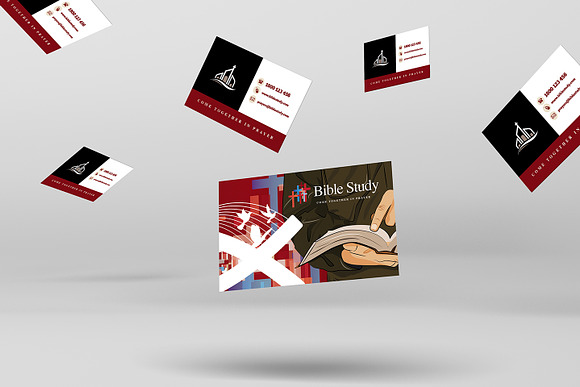 Church Business Card Template in Business Card Templates - product preview 2