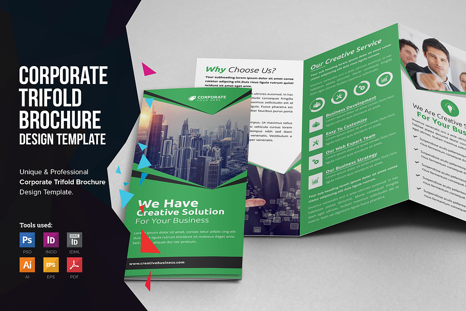 Corporate Trifold Brochure in Brochure Templates - product preview 8