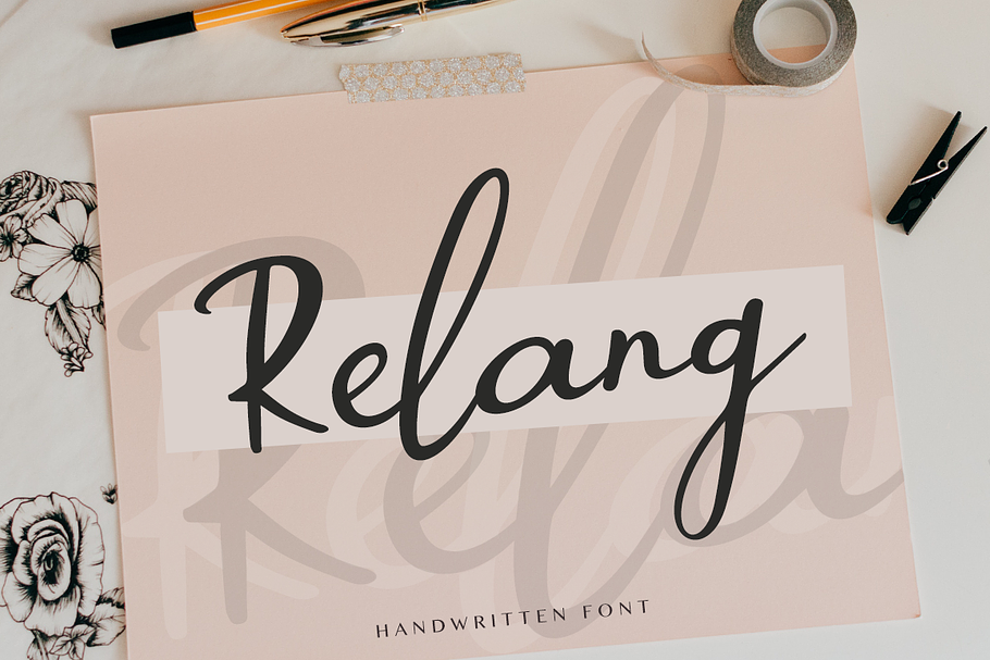 Relang script in Script Fonts - product preview 8