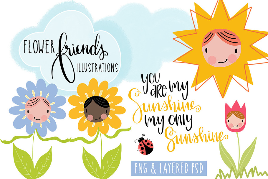 Flower Friends Illustrations in Illustrations - product preview 8