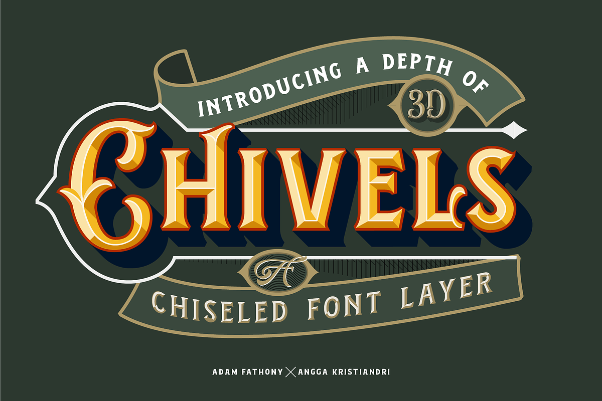 Chivels - Chiseled Vintage 3D Type in Vintage Fonts - product preview 8
