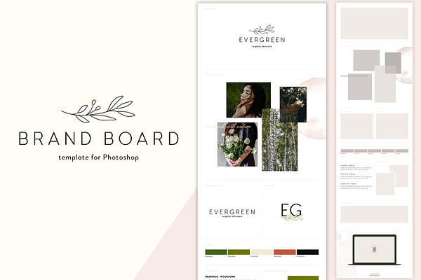 Brand Board Template: Evergreen