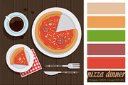 'Pizza dinner'  illustration