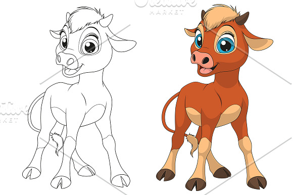 Funny little calf in Illustrations - product preview 1
