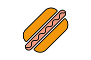 American hot dog color icon