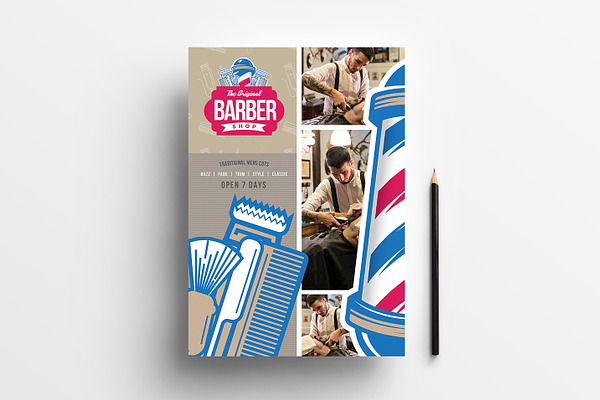 A4 Barber's Shop Poster Template