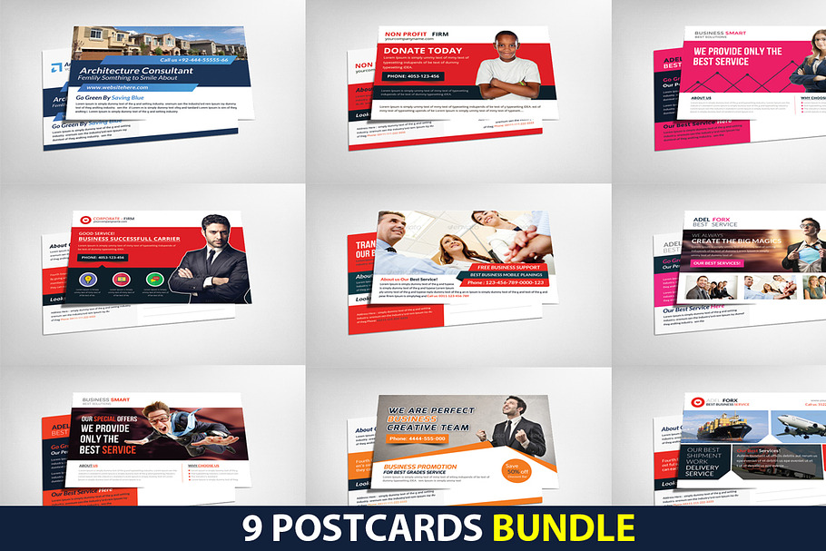 9 Multipurpose Business Postcards in Postcard Templates - product preview 8
