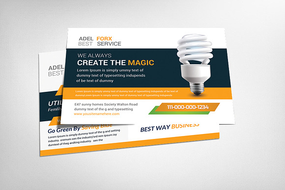 5 Business Marketing Postcards Set  in Postcard Templates - product preview 4