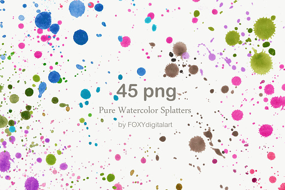 Watercolor Paint Brush Splatters 45 in Textures - product preview 2