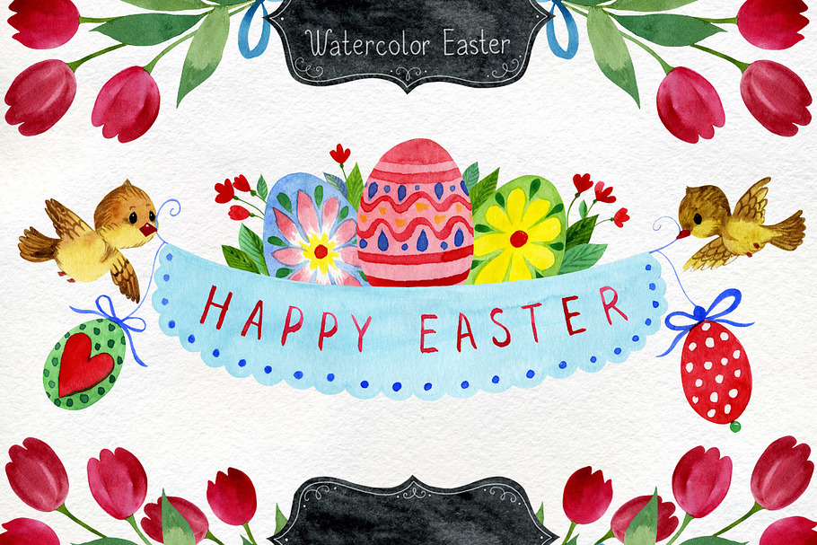 Watercolor Easter