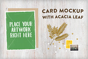 Card Mockup with Acacia Leaf