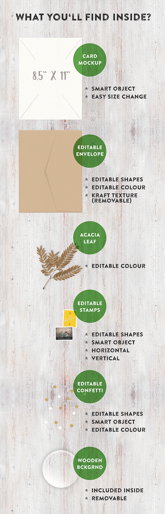 Card Mockup with Acacia Leaf in Print Mockups - product preview 3