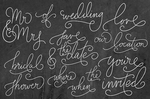 Hand Drawn Wedding Words in Objects - product preview 1