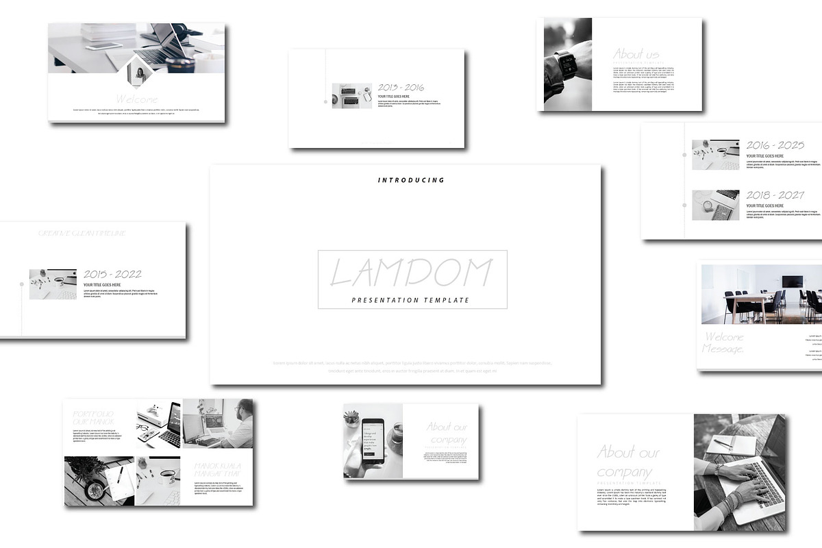 Lamdom Minimal Powerpoint Template in PowerPoint Templates - product preview 8