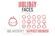 Holiday Faces (Clipart)