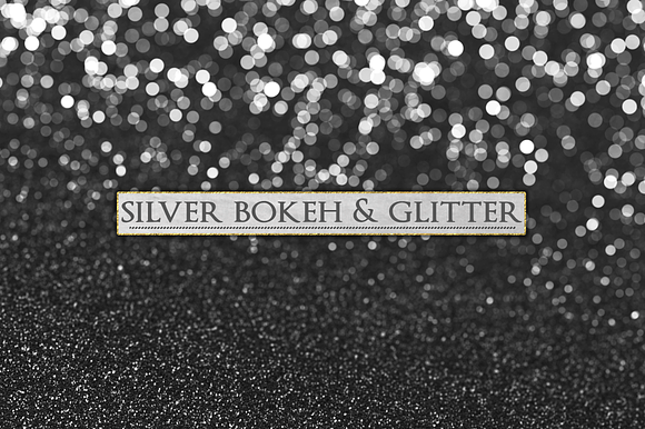Silver Glitter and Bokeh Backdrops in Textures - product preview 2
