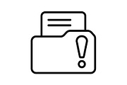 file folder icon with an exclamation