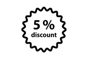 Discount five (5) percent circular 