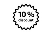 Discount ten (10) percent circular 
