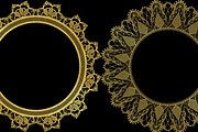 Gold Lace Frames Clipart Overlays