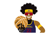 Basketball player skull icon