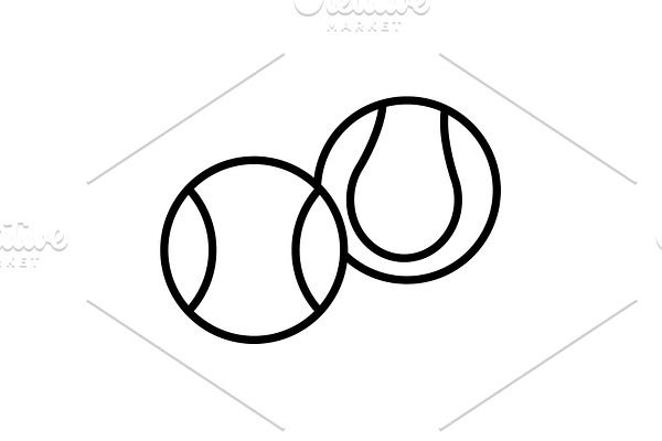 Creative Tennis Ball Icon black 