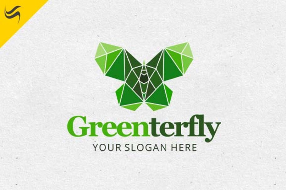 Green Butterfly Logo Template in Logo Templates - product preview 8