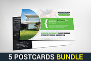5 Company Postcard Psd Bundle