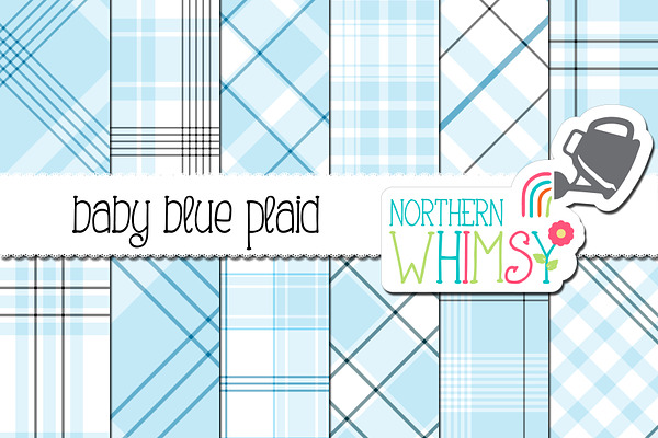 Pastel Blue Plaid Patterns