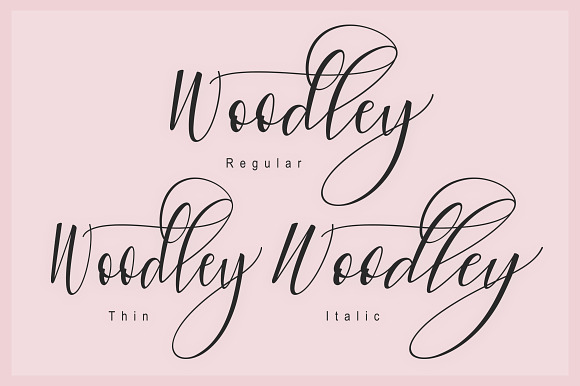 Woodley in Script Fonts - product preview 5