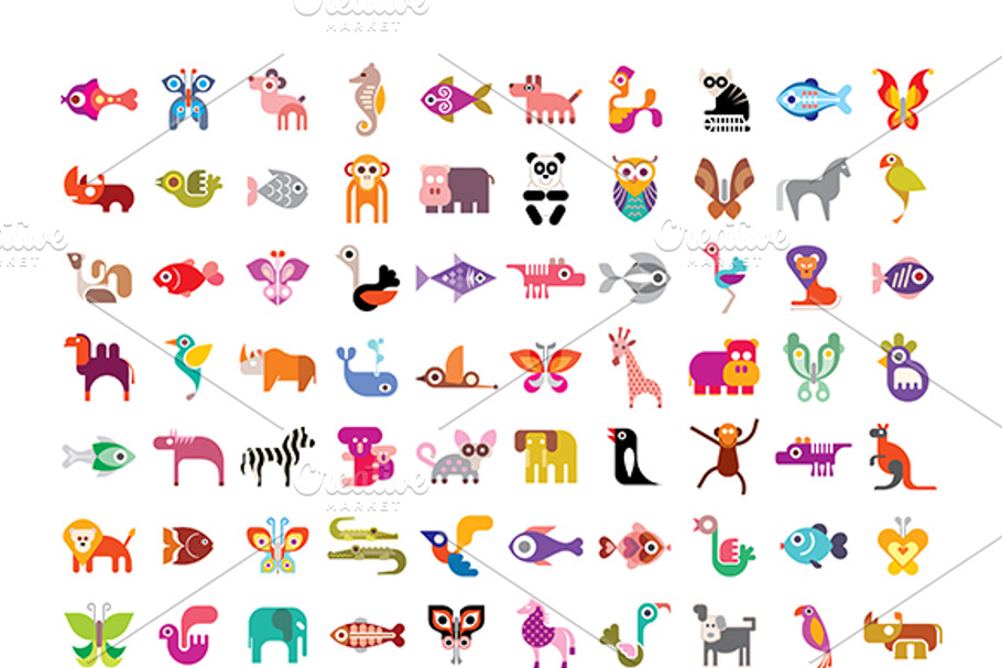 Animal vector icon set in Graphics - product preview 8