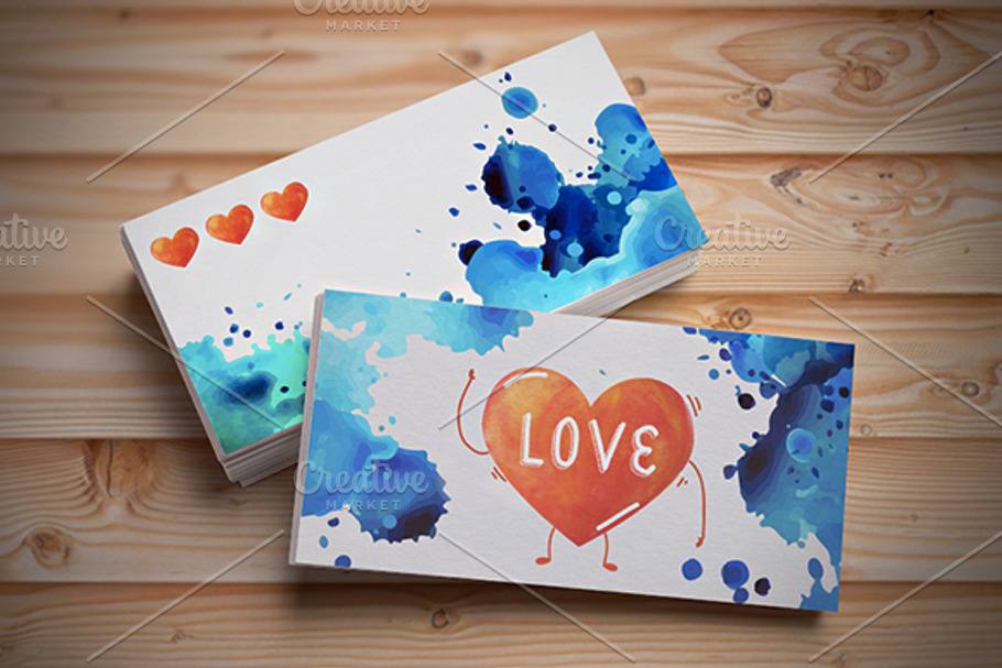 Watercolor character Hearts in Illustrations - product preview 8