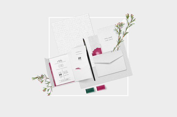 wedding party & confetti stationery in Scene Creator Mockups - product preview 2