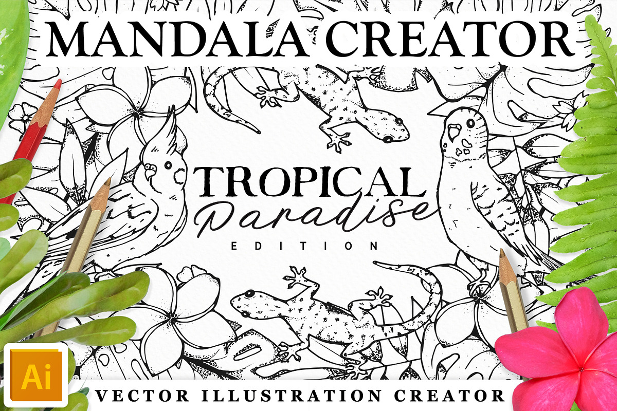 Tropical Paradise Mandala Creator in Photoshop Plugins - product preview 8
