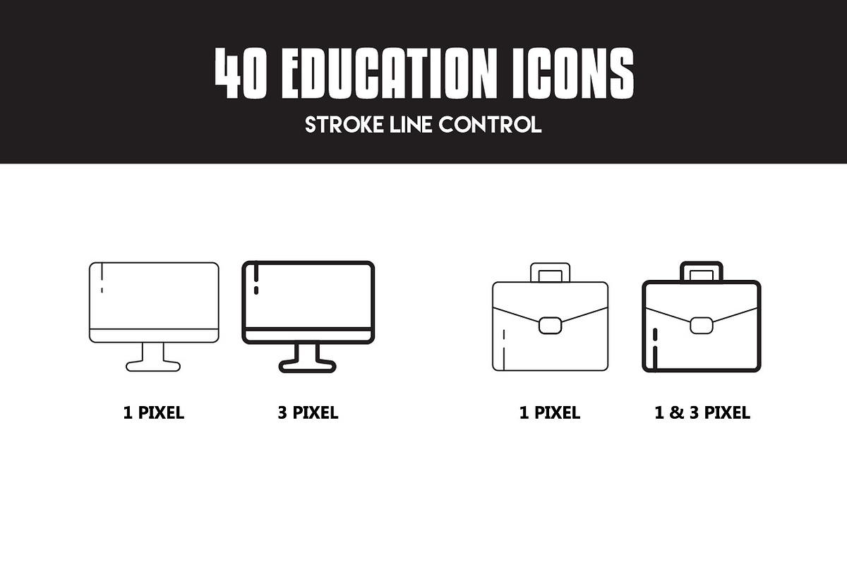 40 Education Icon Set in Graphics - product preview 8