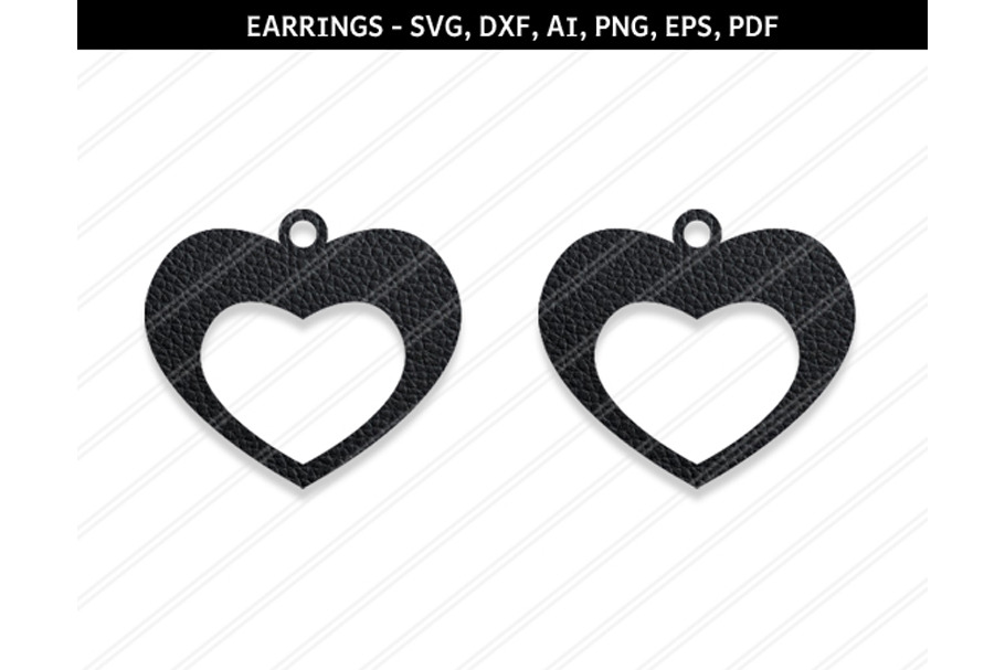 Heart earrings svg,dxf,ai,eps,png