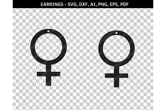 Venus earrings svg,dxf,ai,eps,png in Objects - product preview 1