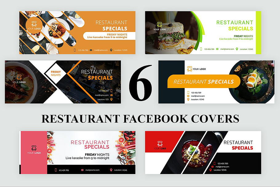 Restaurant Facebook Covers in Facebook Templates - product preview 8